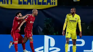Fabinho celebra su gol en La Cerámica