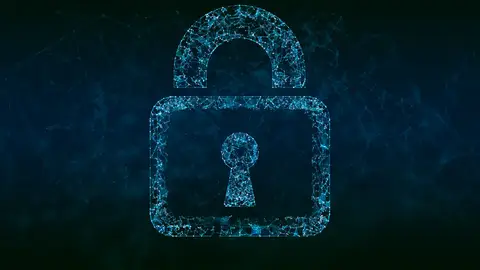 Imagen de archivo de un candado en ciberseguridad Imagen de archivo de un candado en ciberseguridad