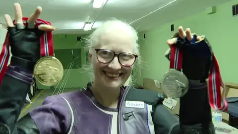 Sonia Rivero, con sus medallas Sonia Rivero, con sus medallas