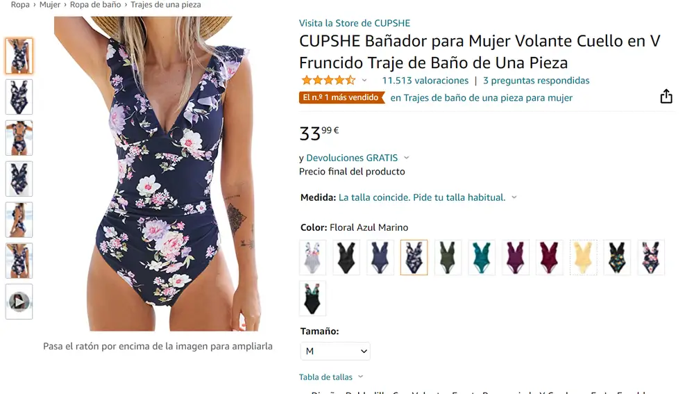 Bañador con estampado floral