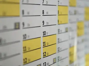 Imagen de archivo de un calendario Imagen de archivo de un calendario