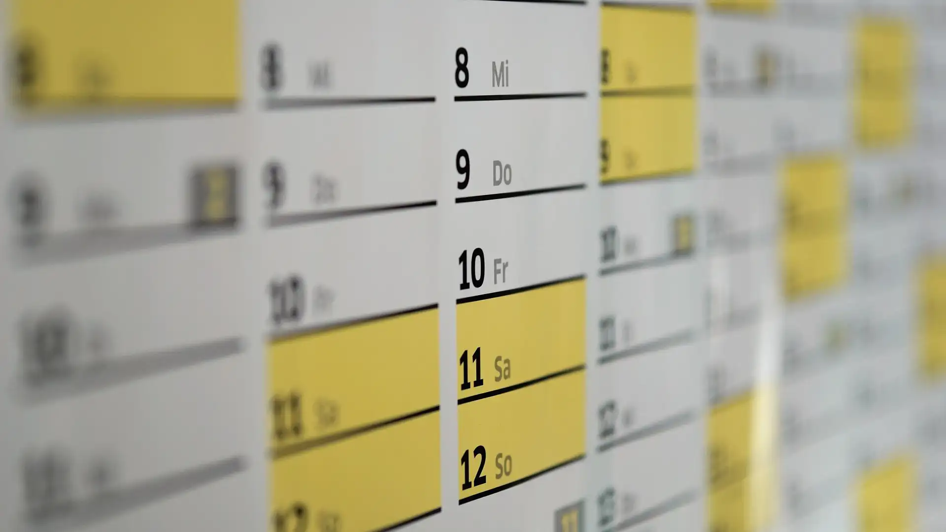 Imagen de archivo de un calendario