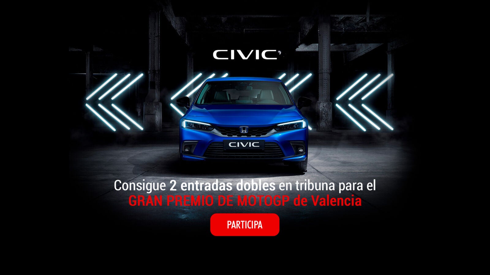 ¿Quieres ir al GP de Valencia y ser de los primeros en probar el nuevo Honda Civic e:HEV? Participa y gana una experiencia Civic - CONCURSO CERRADO