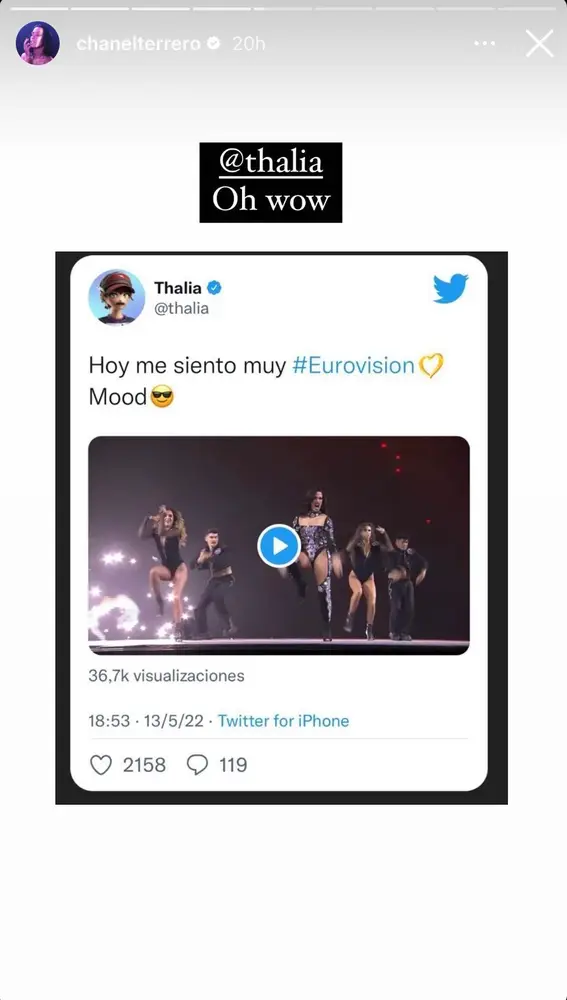 Chanel reacciona al mensaje de Thalía