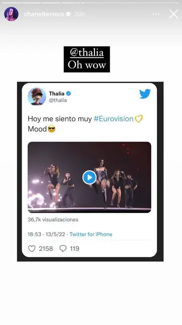 Chanel reacciona al mensaje de Thalía Chanel reacciona al mensaje de Thalía