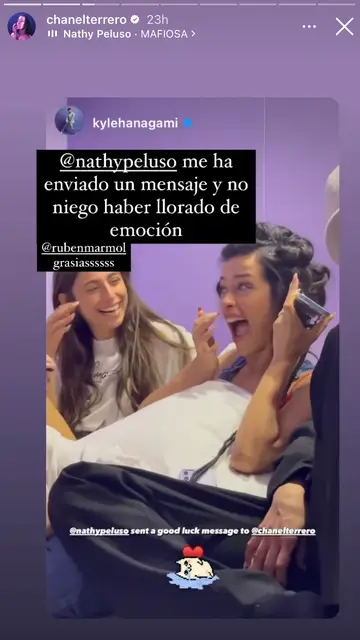 Chanel se emociona con el mensaje de apoyo de Nathy Peluso Chanel se emociona con el mensaje de apoyo de Nathy Peluso