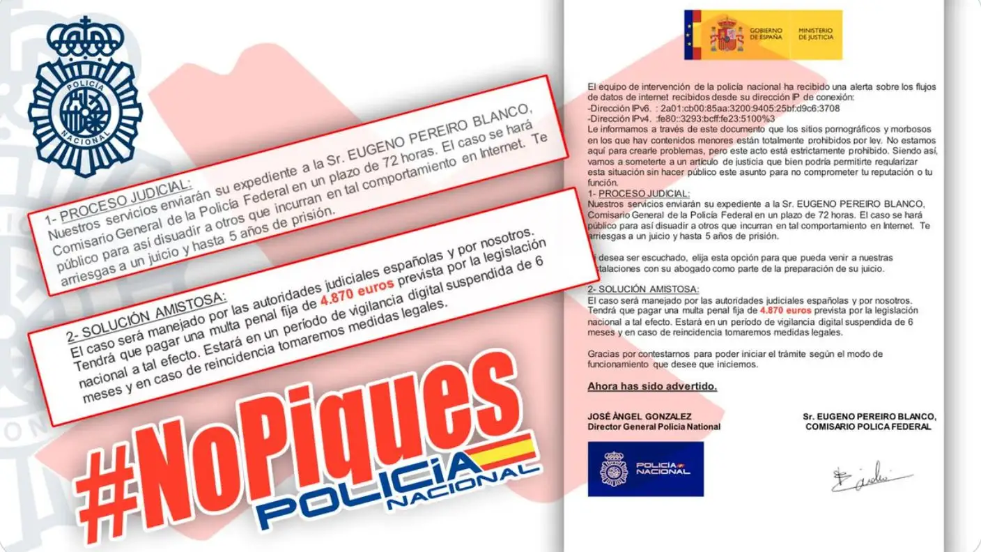 La falsa notificación de la Policía con la que intentan estafar casi 5.000 euros La falsa notificación de la Policía con la que intentan estafar casi 5.000 euros