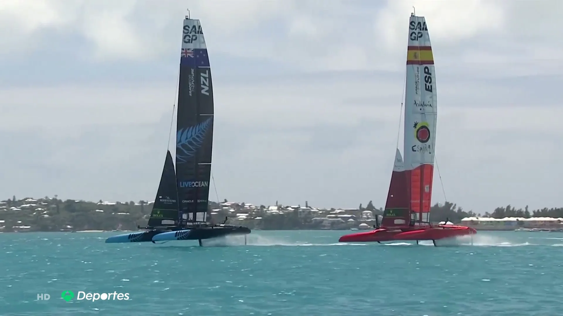 El barco espa&ntilde;ol acaba s&eacute;ptimo en el Sail GP de Bermudas tras una jornada agridulce