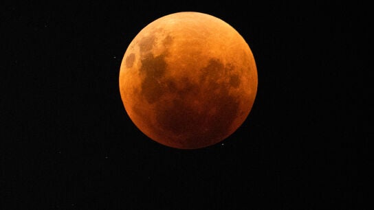Eclipse lunar en Santiago (Chile).