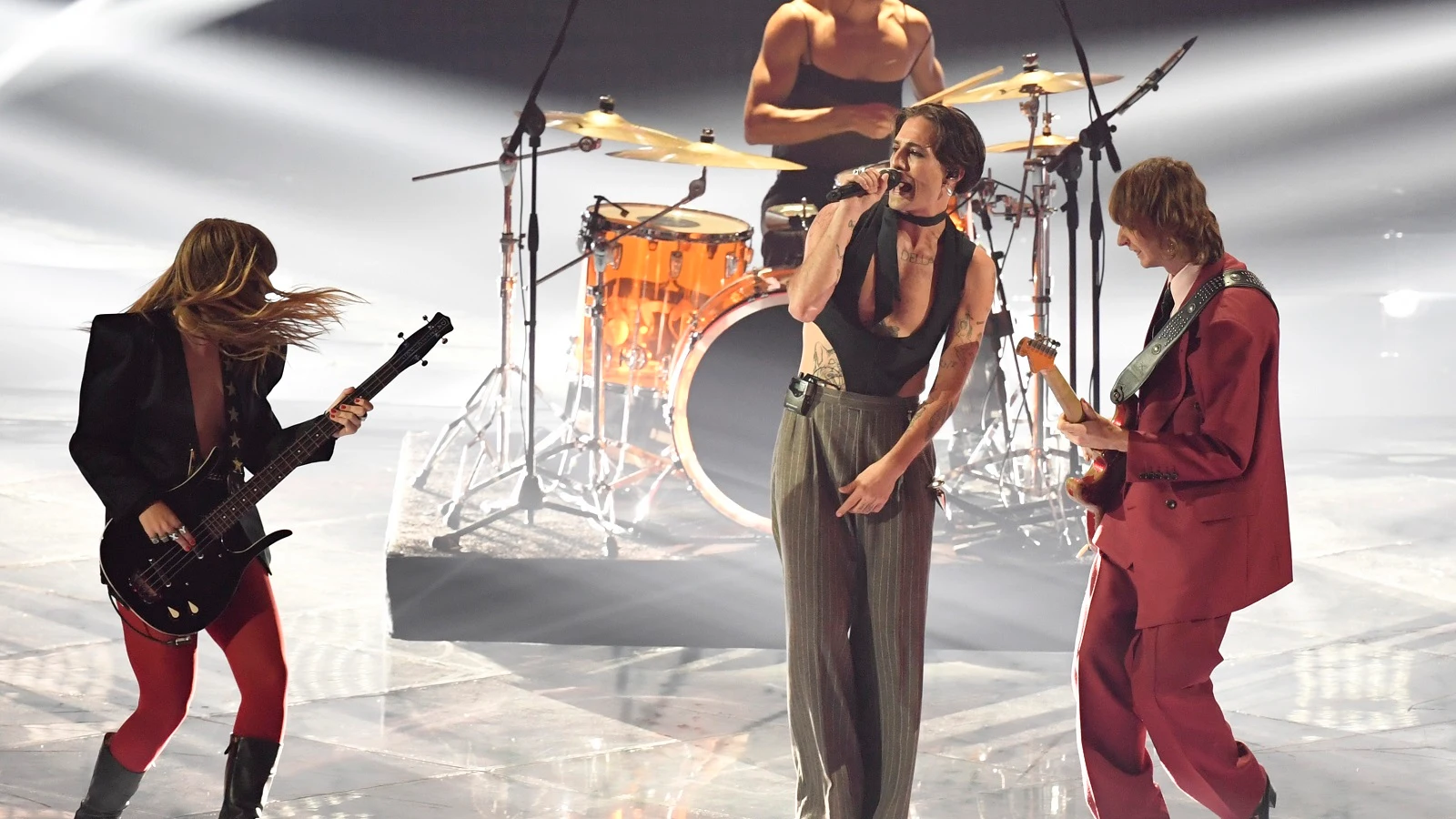 Måneskin actuando en Eurovisión 2022 Måneskin actuando en Eurovisión 2022