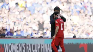 Klopp, con Salah en la final de la FA Cup