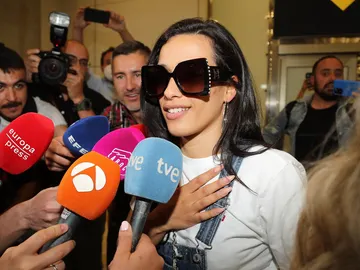 Chanel a su llegada a Madrid tras Eurovisión 2022 Chanel a su llegada a Madrid tras Eurovisión 2022