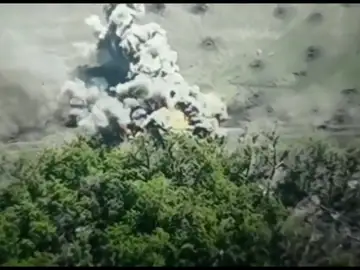 Tanque ruso explosión 