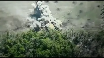 Tanque ruso explosión 