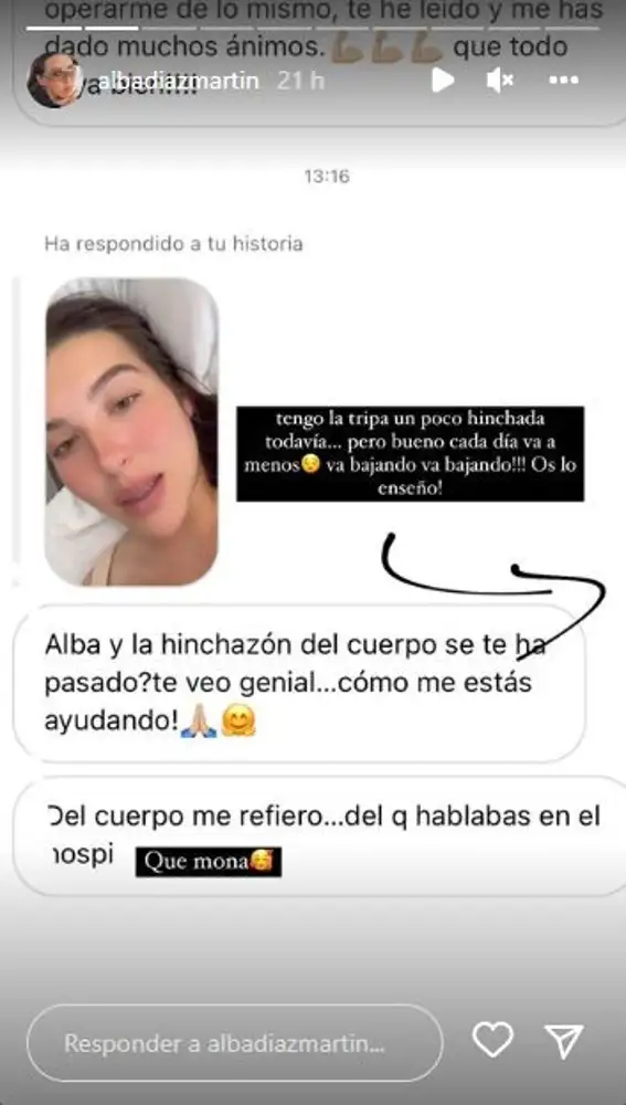Storie Instagram Alba Díaz