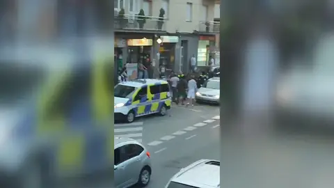 Enfrentamiento con la Policía en Manlleu Enfrentamiento con la Policía en Manlleu