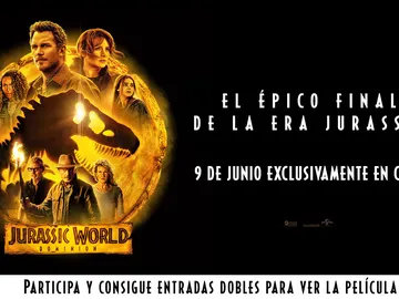 CONCURSO: Consigue una entrada doble para ver 'Jurassic World: Dominion' exclusivamente en cines CONCURSO: Consigue una entrada doble para ver 'Jurassic World: Dominion' exclusivamente en cines