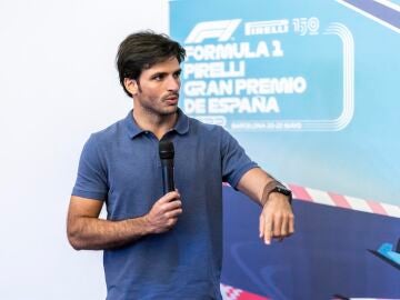 Carlos Sainz en la presentación del GP de España