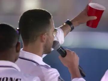 La promesa de Hazard en Cibeles La promesa de Hazard en Cibeles
