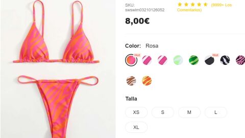 Bikini rosa y naraja tipo zebra