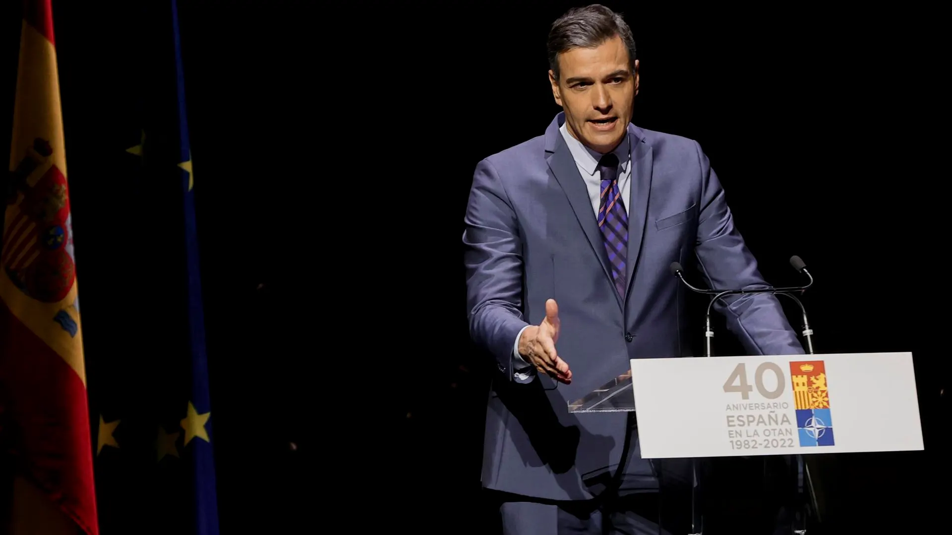 Pedro S&aacute;nchez durante la Cumbre de la OTAN