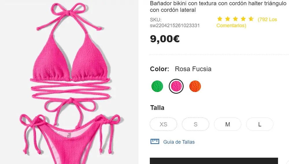 Bikini rosa tiras