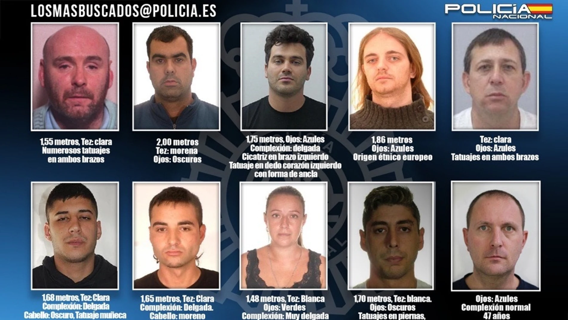 Los diez fugitivos más buscados de España