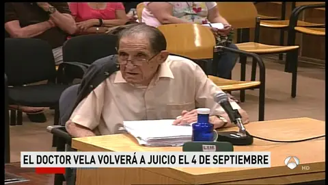 El equipo médico de la Audiencia Provincial de Madrid considera que el doctor Vela podrá acudir al juicio por el robo de bebés el 4 de septiembre El equipo médico de la Audiencia Provincial de Madrid considera que el doctor Vela podrá acudir al juicio por el robo de bebés el 4 de septiembre