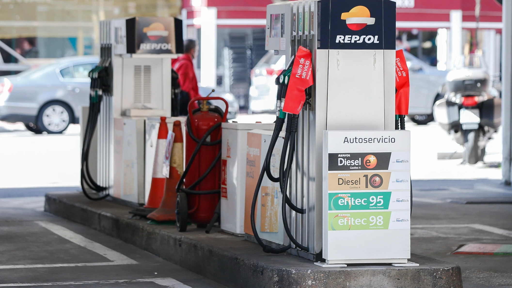 Vista de una gasolinera