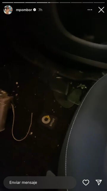 Marta Pombo enseña cómo ha quedado su coche tras lo sucedido