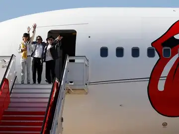 The Rolling Stones al llegar a Madrid