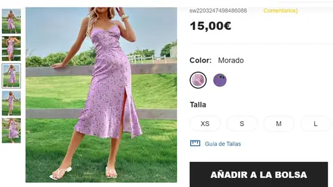 Vestido morado con flores Vestido morado con flores