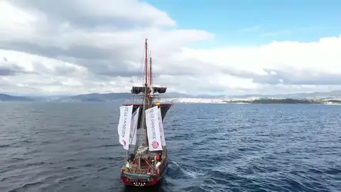 La goleta Atyla, que participará en la ruta xacobea más larga de la historia, ya está en Vigo La goleta Atyla, que participará en la ruta xacobea más larga de la historia, ya está en Vigo
