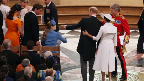 Harry y Meghan en el interior de la ceremonia
