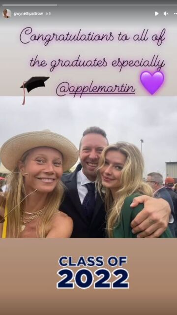 Gwyneth Paltrow y Chris Martin en la graduación de su hija Apple