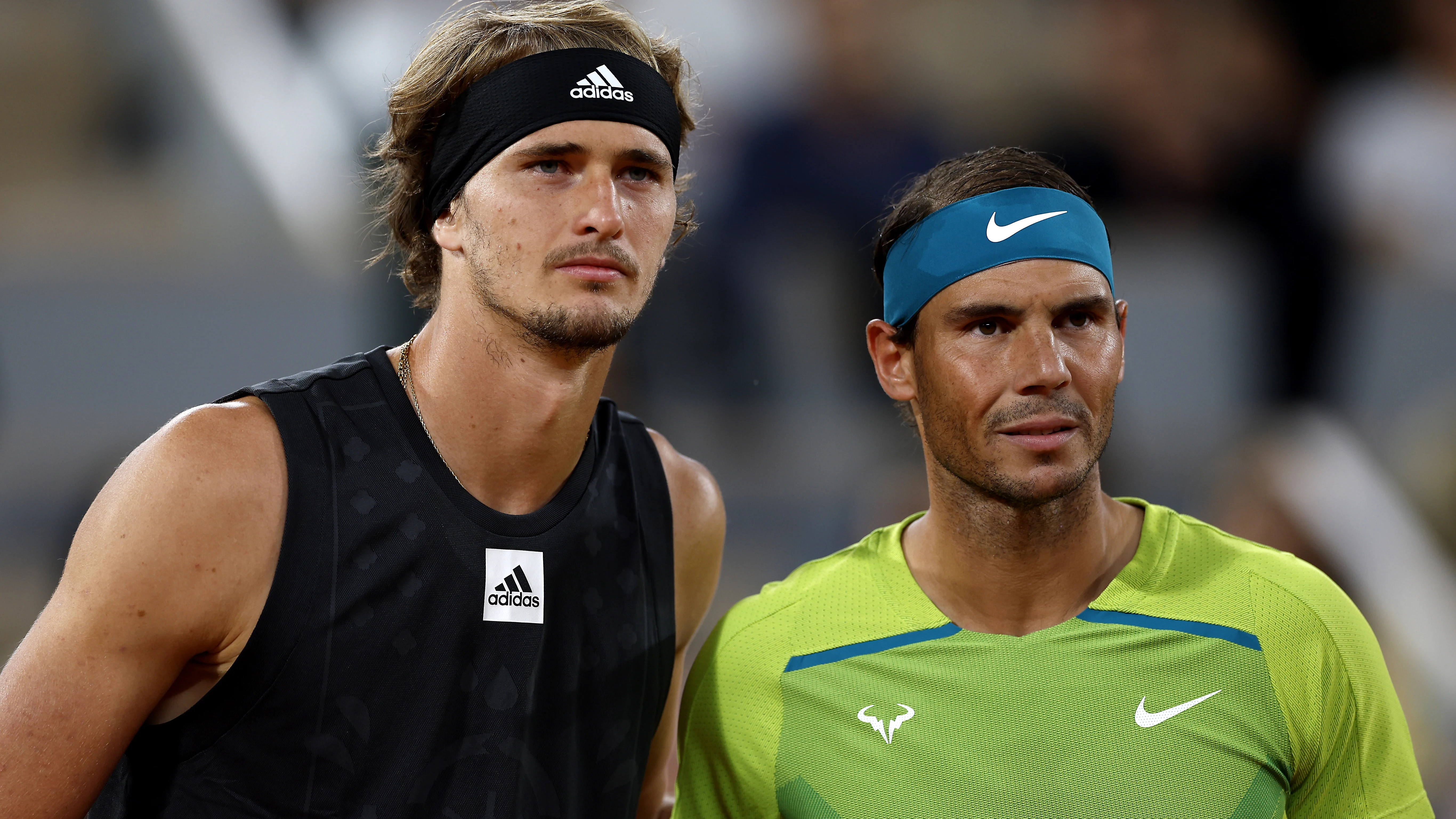 Rafa Nadal y Alexander Zverev en Roland Garros en 2022 Rafa Nadal y Alexander Zverev en Roland Garros en 2022
