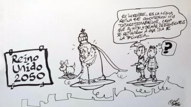 El 'eterno' reinado de Isabel II, en la viñeta gráfica de Alfredo Boto-Hervás