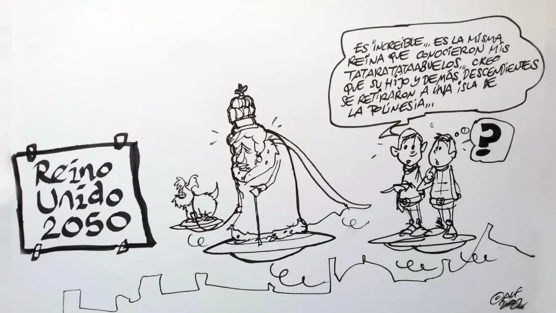 El 'eterno' reinado de Isabel II, en la viñeta gráfica de Alfredo Boto-Hervás El 'eterno' reinado de Isabel II, en la viñeta gráfica de Alfredo Boto-Hervás