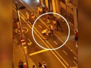 Pelea Barcelona