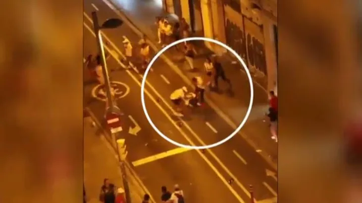 Pelea Barcelona
