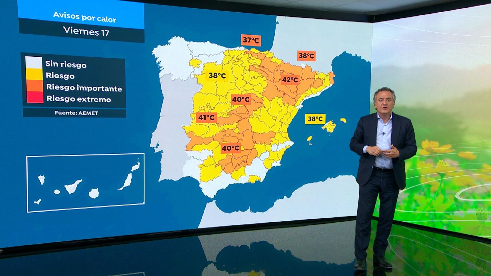 Leve descenso de temperaturas dentro de la ola de calor con tormentas fuertes en León, Asturias y norte de Galicia