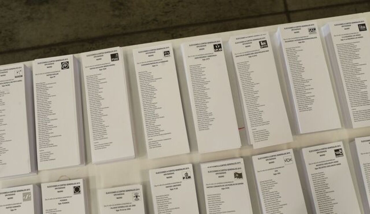 Papeletas de las Elecciones de Andaluc&iacute;a 2015