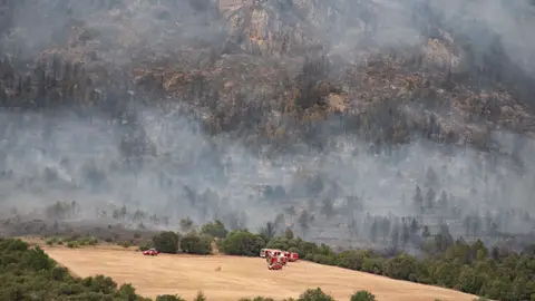 Uno de los incendios en Cataluña Uno de los incendios en Cataluña