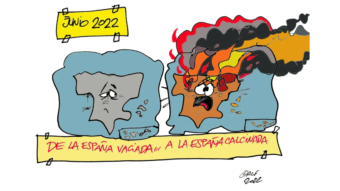 Los incendios forestales, en la vi&ntilde;eta gr&aacute;fica de Alfredo Boto-Herv&aacute;s