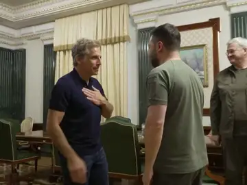 Ben Stiller visita a Zelenski en Ucrania
