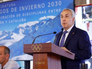 El presidente del Comité Olímpico Español, Alejandro Blanco, en rueda de prensa