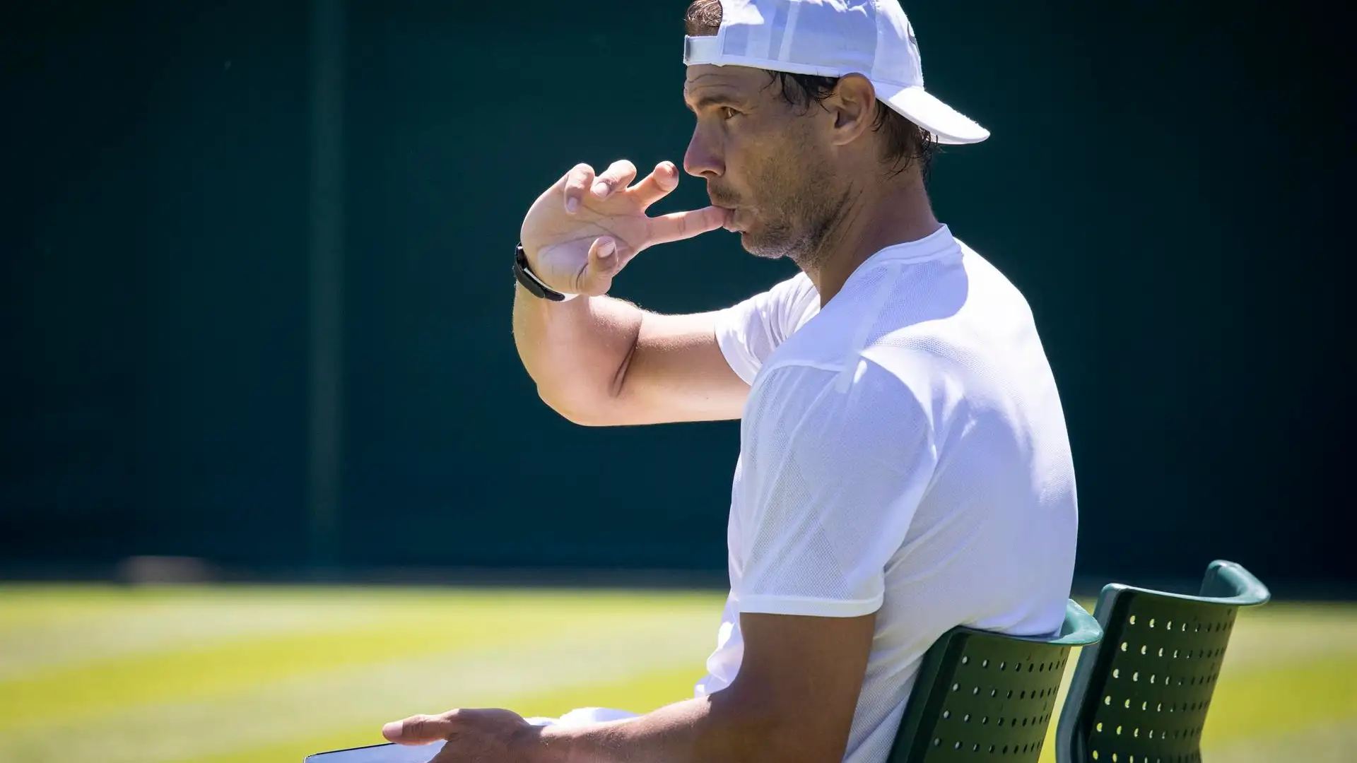 Rafa Nadal en la pista central de Wimbledon Rafa Nadal en la pista central de Wimbledon