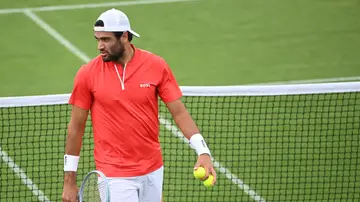 Matteo Berrettini se ejercita en las instalaciones de Wimbledon Matteo Berrettini se ejercita en las instalaciones de Wimbledon