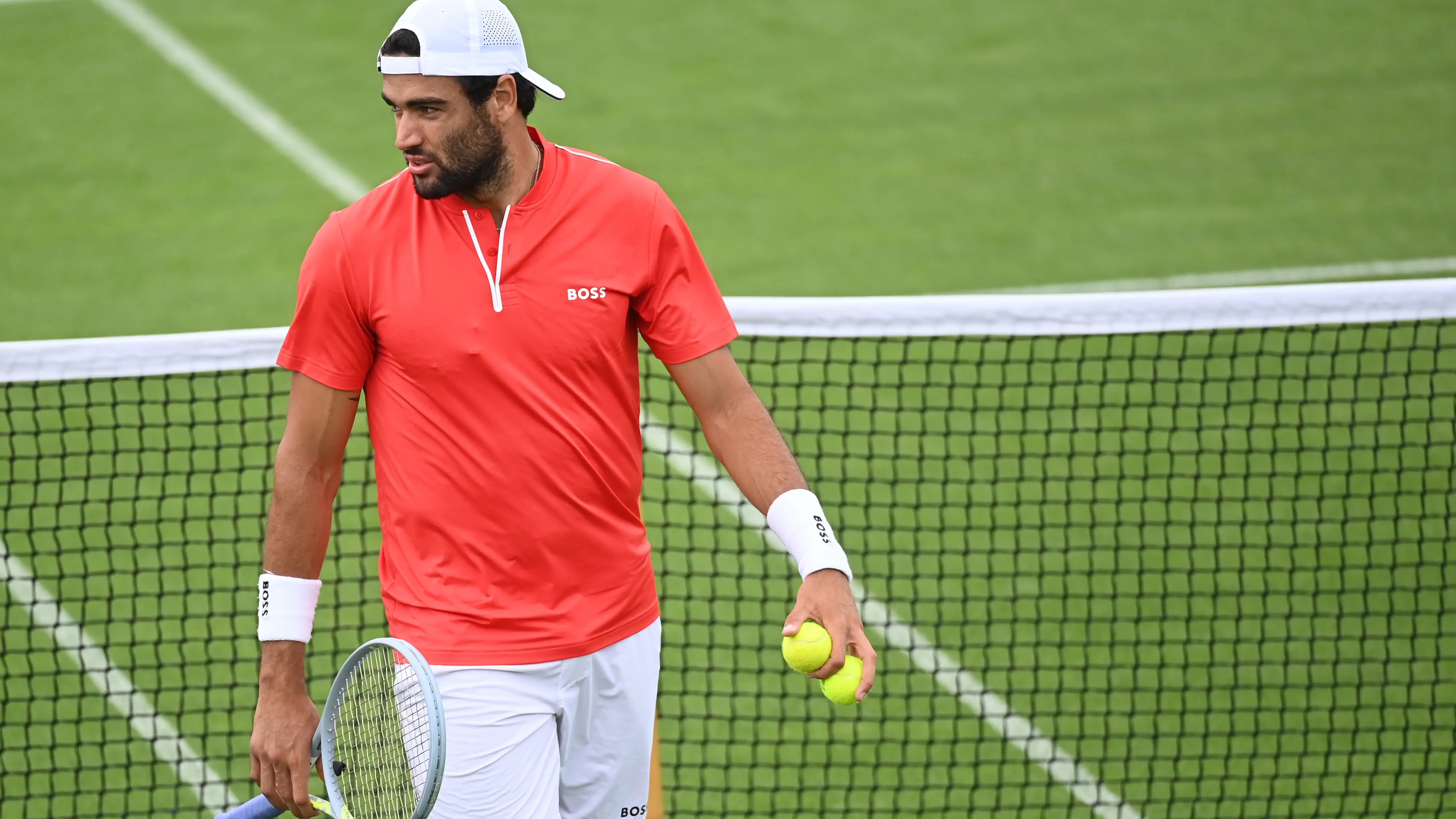 Matteo Berrettini se ejercita en las instalaciones de Wimbledon