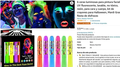 Pintura facial fluorescente Pintura facial fluorescente
